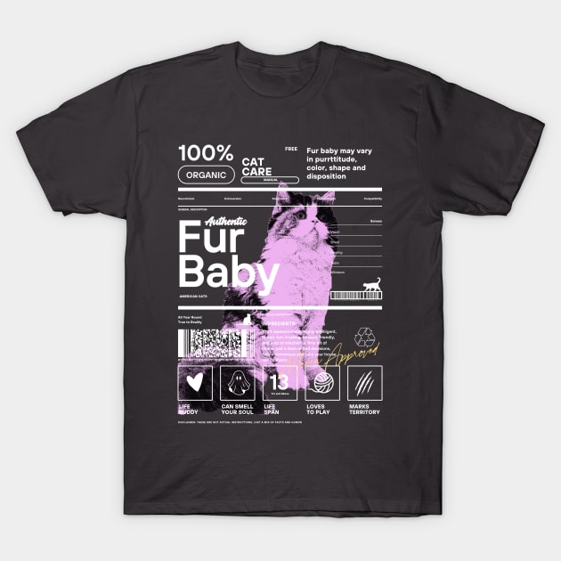 Authentic Fur Baby Cat T-Shirt by Rarabeast